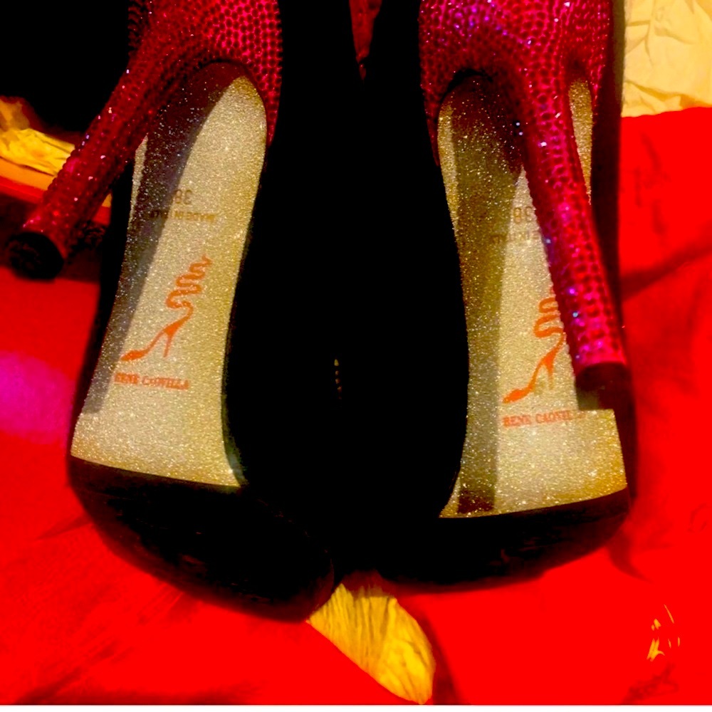 Rene Caovilla Venezia RARE Swarovski crystal HOTT pink pumps